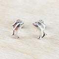 Sterling Silver Dolphin Stud Earrings – Double Dolphin Design