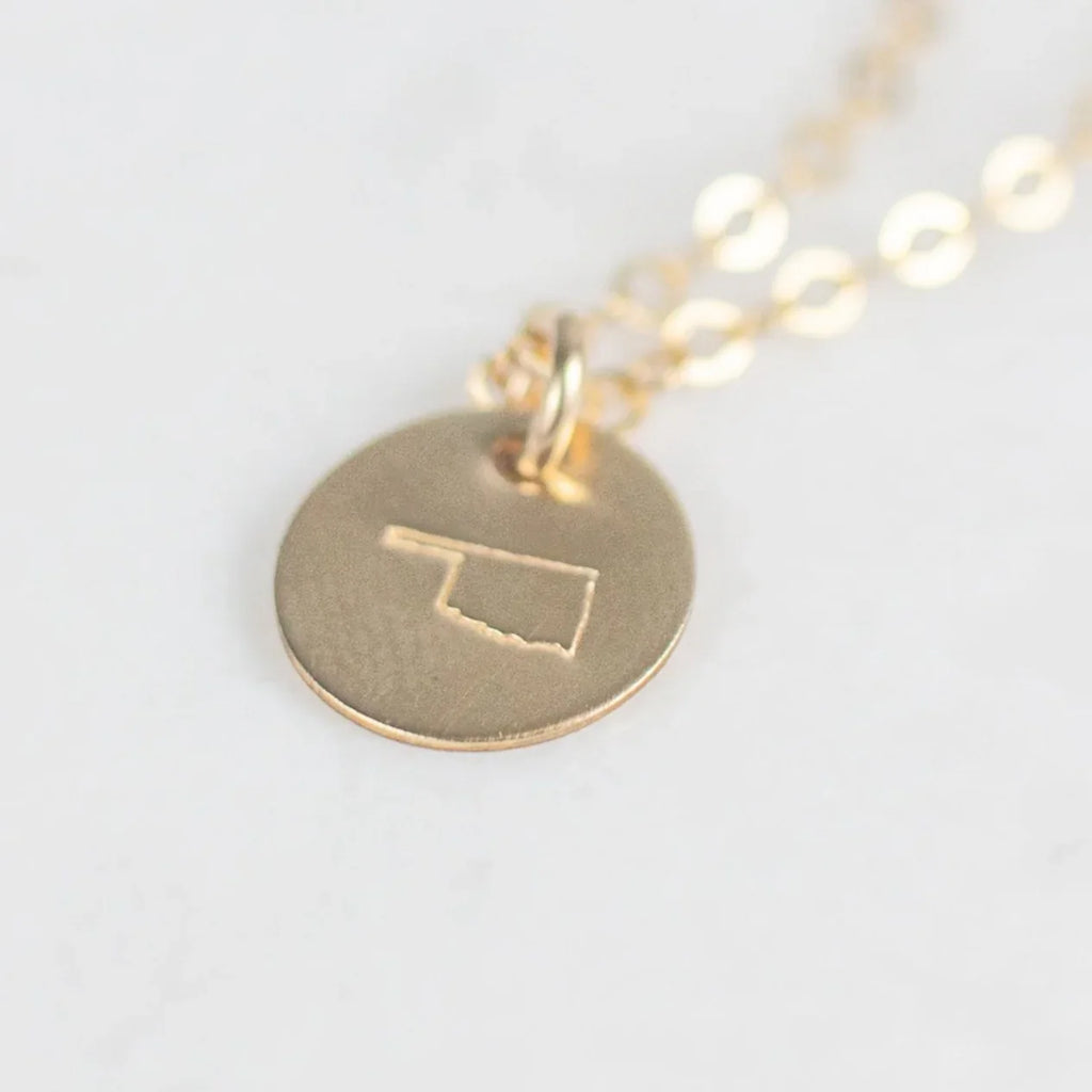 Hand Stamped State Necklace