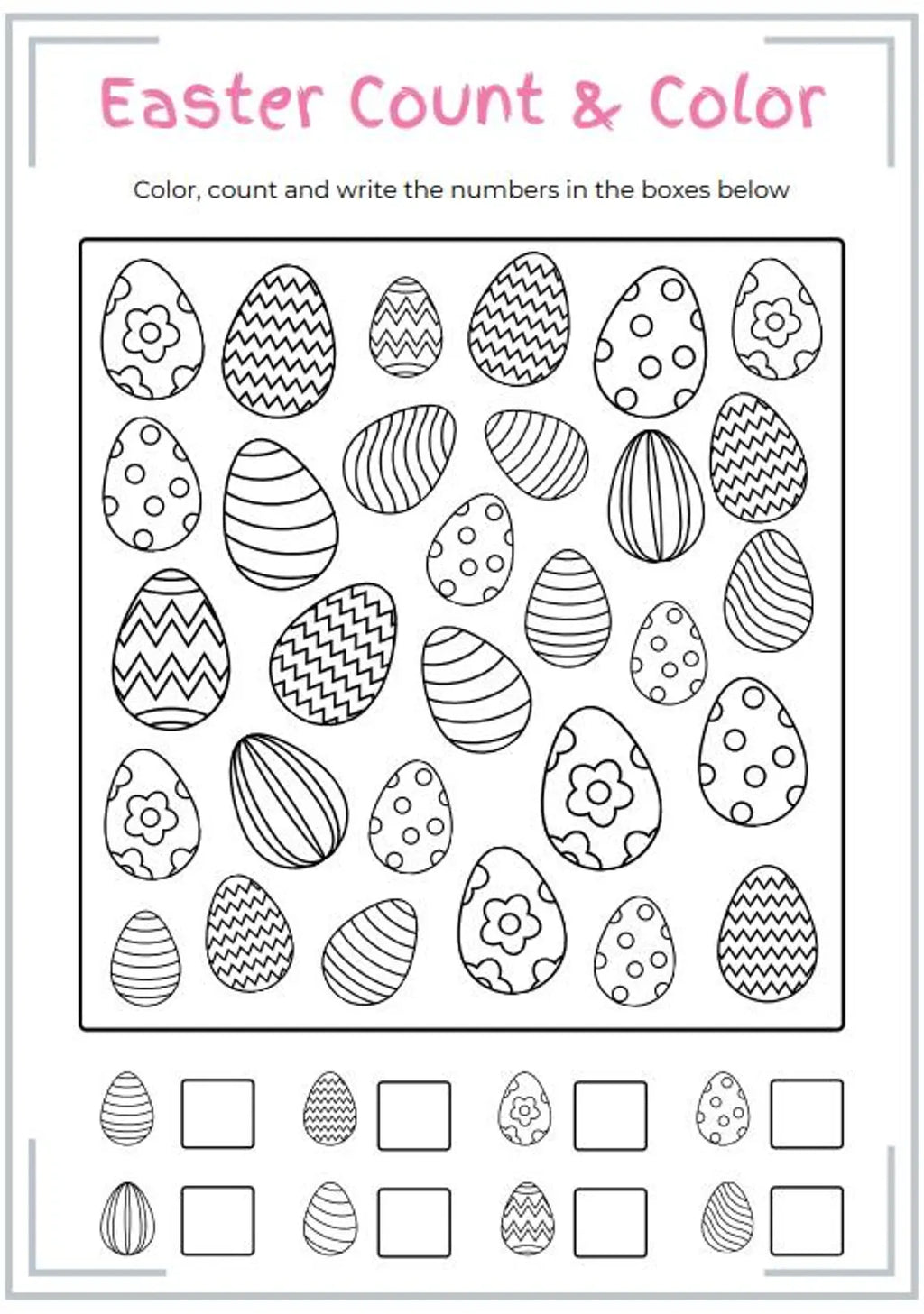 Easter Activity Book for Kids | 50 Pages | Printable