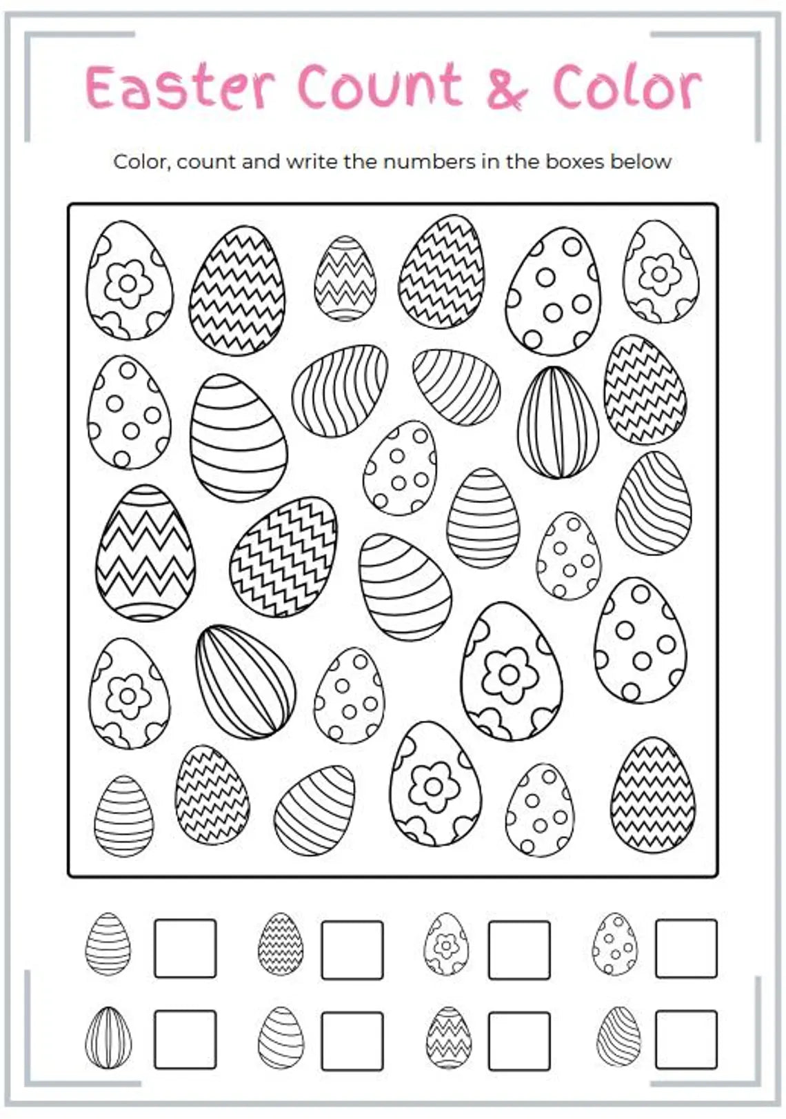 Easter Activity Book for Kids | 50 Pages | Printable
