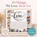 70 Things We Love About You – Canva Template Printable | Custom 70th Birthday Gift