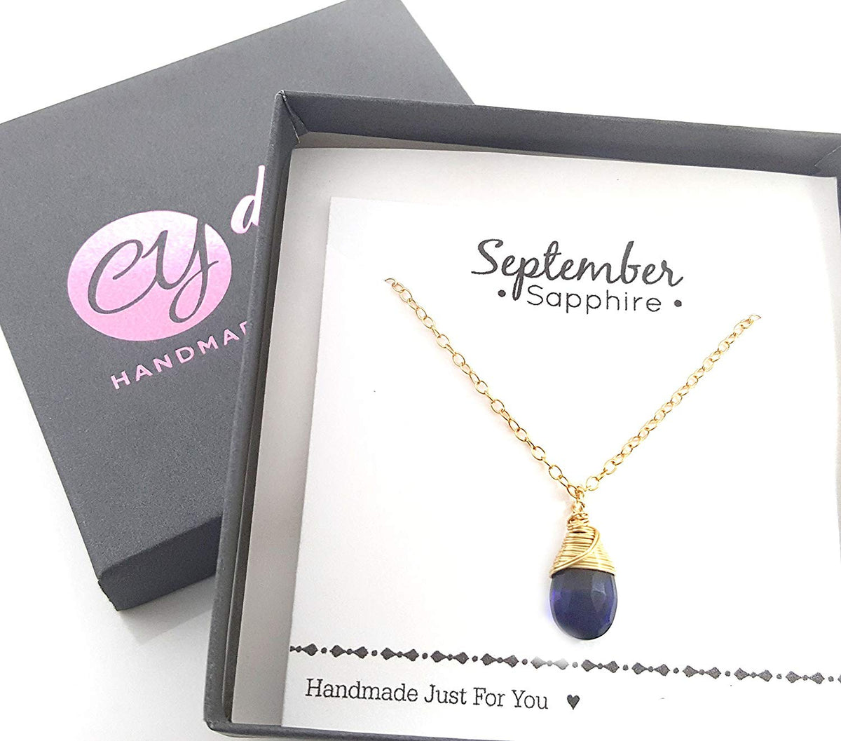 Classic Wire Wrapped Birthstone Briolette Necklace - Dainty Drop Necklace - Gold Necklace - Gemstone Briolette Necklace - Gift for Her