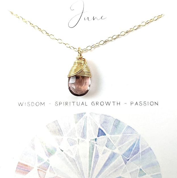 June Birthstone Light Amethyst Necklace – 14k Gold Filled Gemstone Pendant Jewelry – Gift for Her