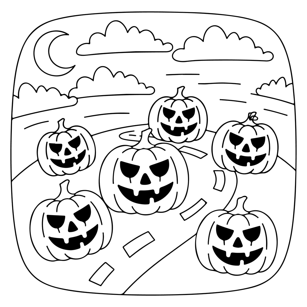 Creepy Corner Cute Halloween Coloring Book – Instant Download