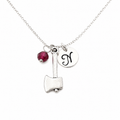 Personalized Axe Necklace – Sterling Silver Chain with Birthstone & Initial