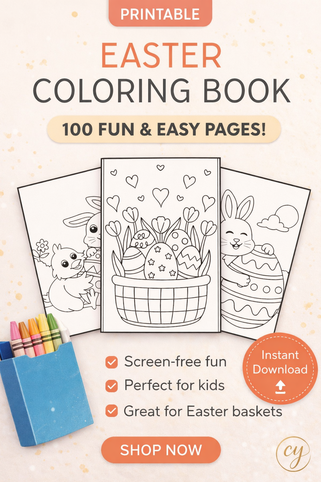 100 Easter Coloring Pages for Kids – Instant Download PDF