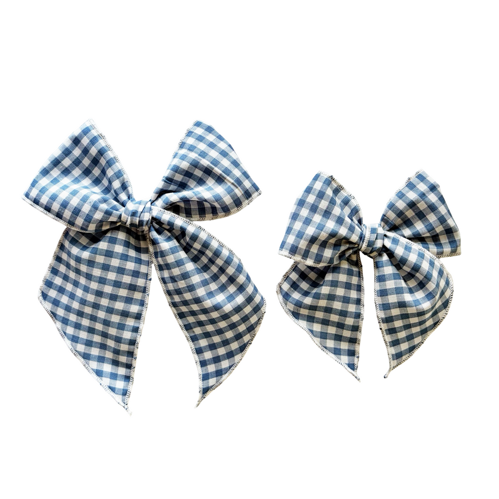 Blue Gingham Elle Bow