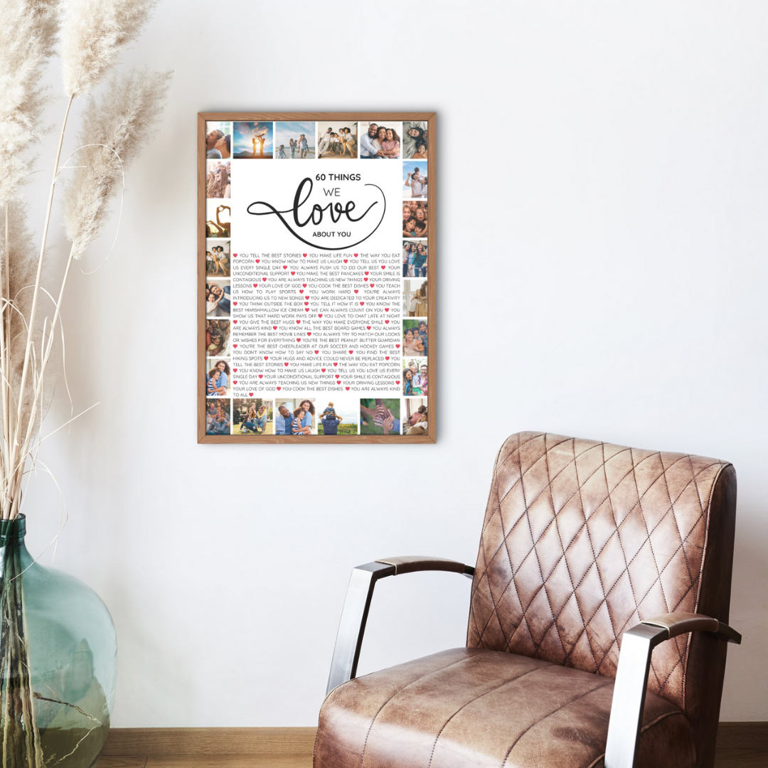 20 Things We Love About You – 20th Birthday Canva Wall Art Template