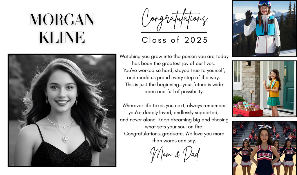 Yearbook Ad Template – Full & Half Page Graduation Tribute (Editable in Canva)