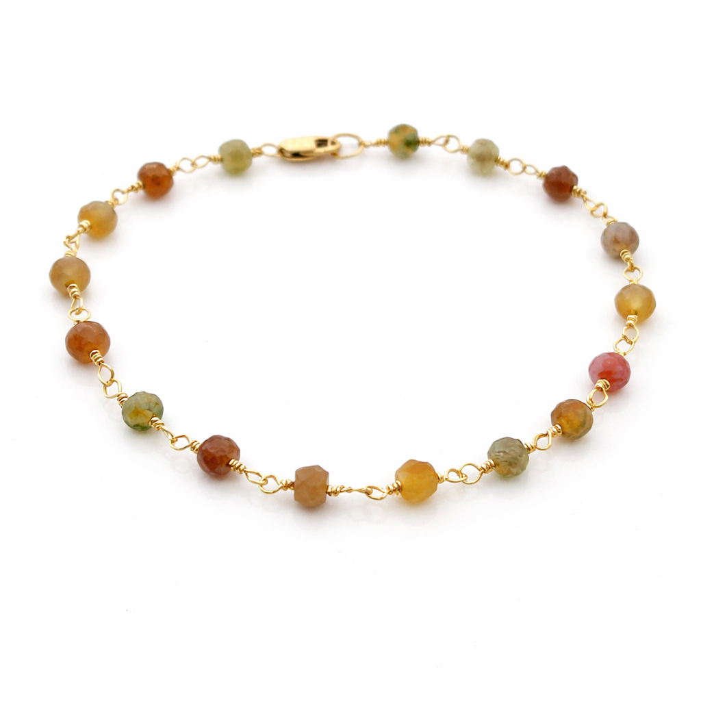 Earthy Indian Agate Bracelet – One-of-a-Kind Gold Filled Jewelry