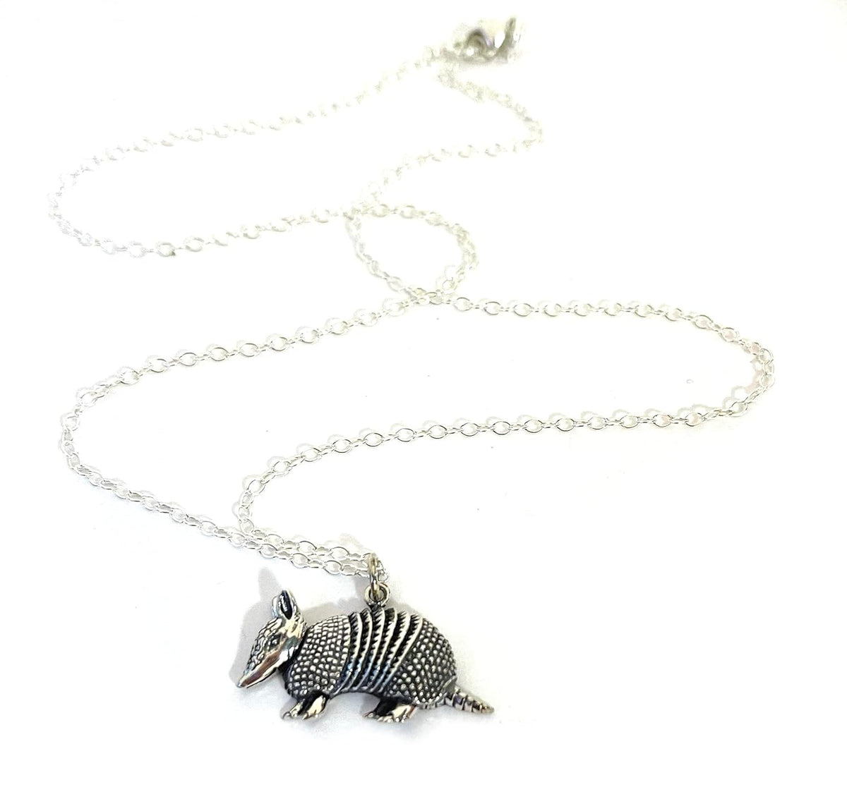 Armadillo Charm Sterling Silver Necklace - Handmade Jewelry