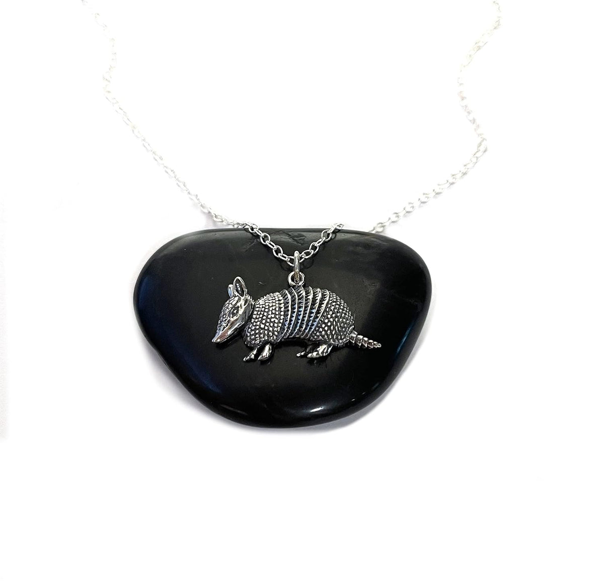 Armadillo Charm Sterling Silver Necklace - Handmade Jewelry