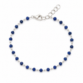 Royal Blue Agate – Sterling Silver Wire Wrapped Gemstone Bracelet