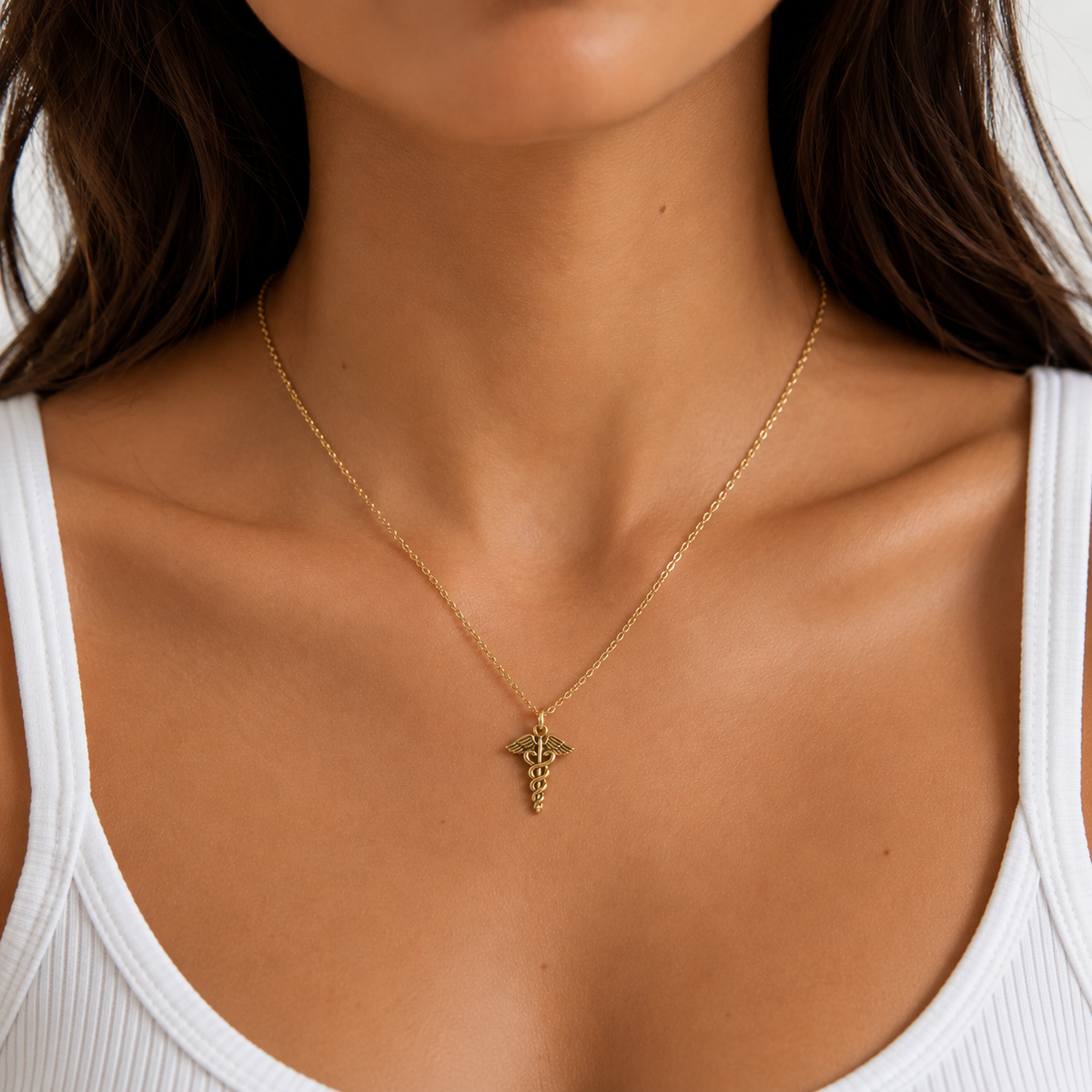 Caduceus Charm Necklace