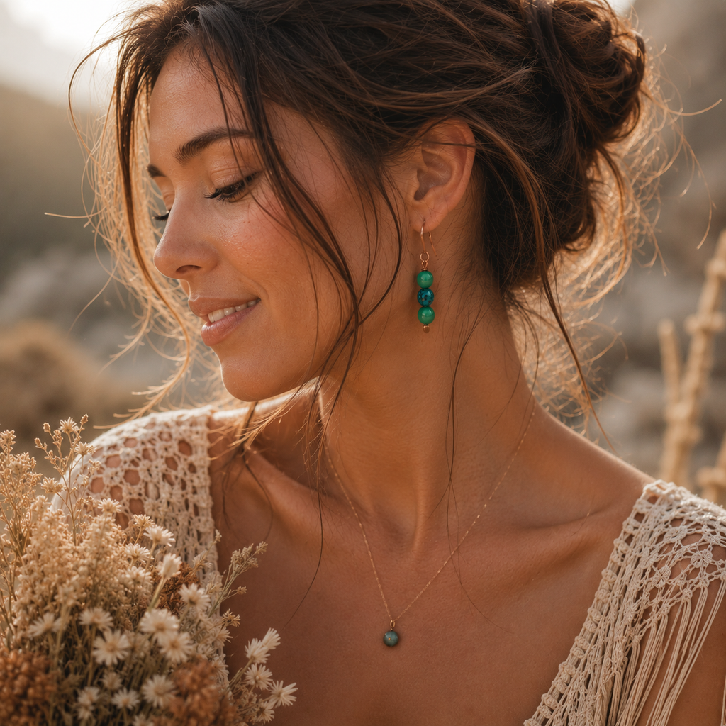 Dyed Jasper Boho Drop Earrings