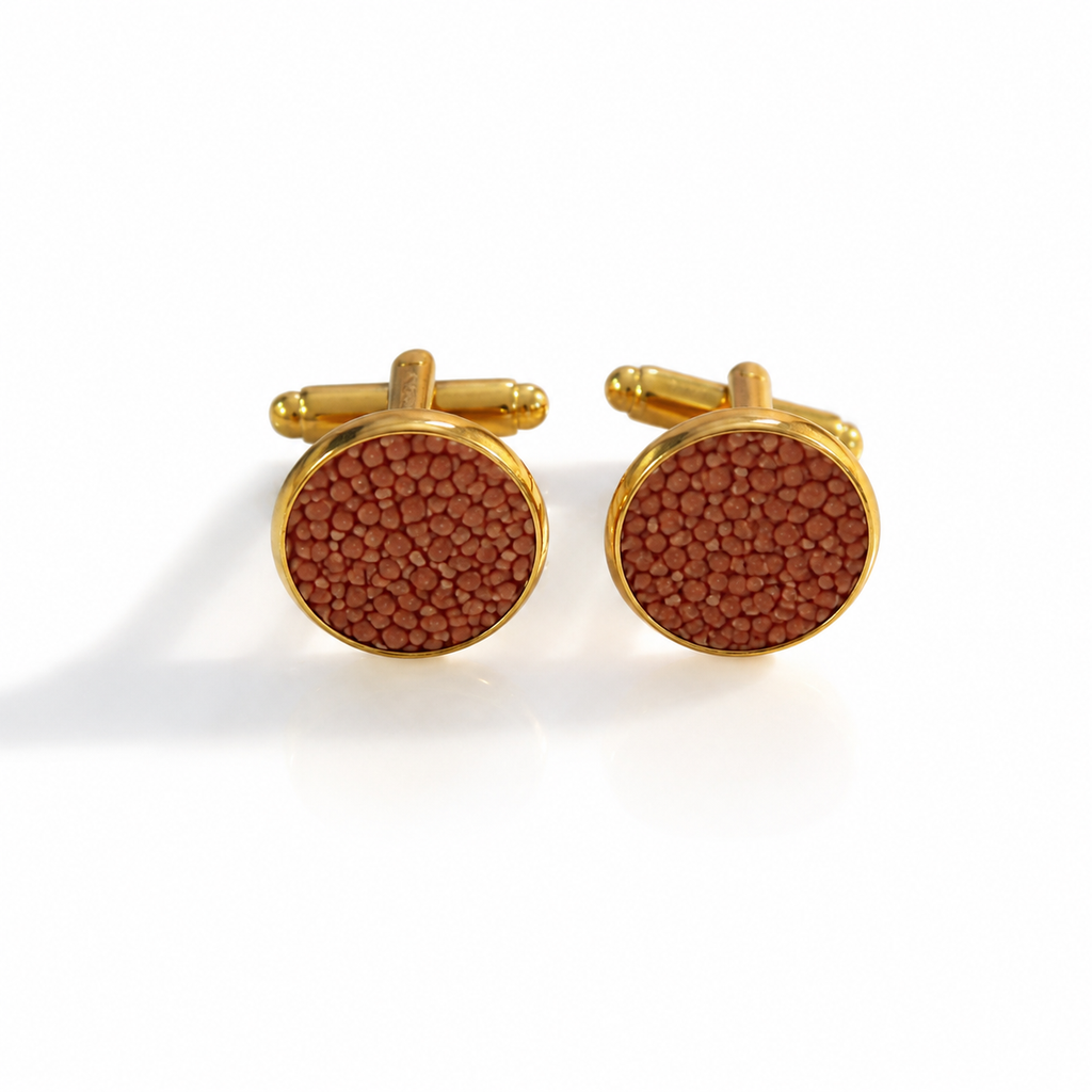 OOAK Upcycled Stingray Leather Cufflinks