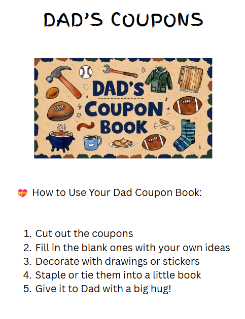 DIY Dad Coupon Book – Printable, Editable