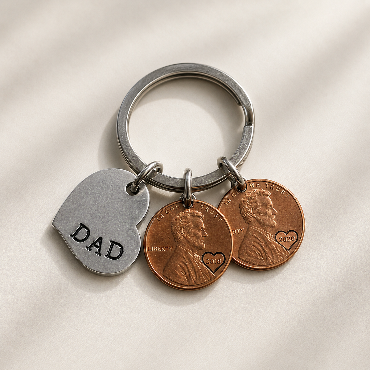 Personalized Dad Penny Keychain