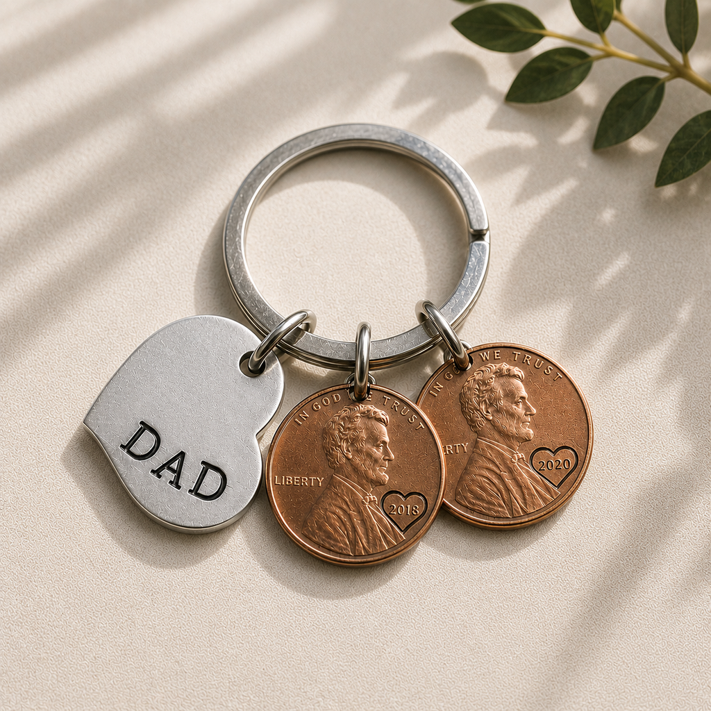 Personalized Dad Penny Keychain
