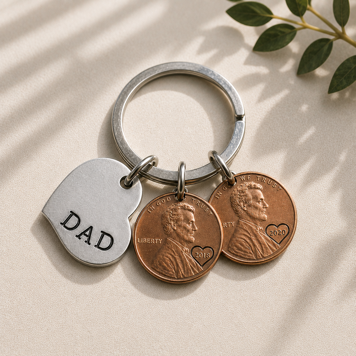 Personalized Dad Penny Keychain