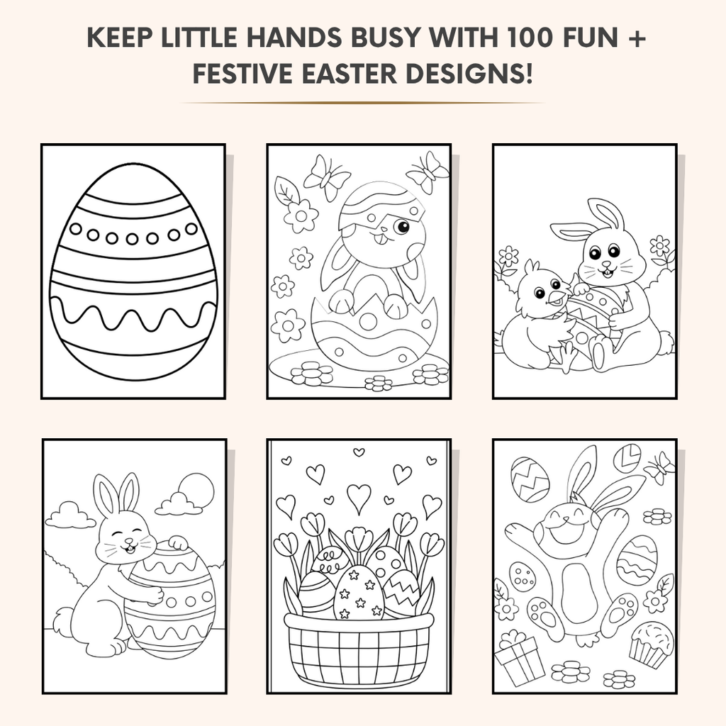 100 Easter Coloring Pages for Kids – Instant Download PDF