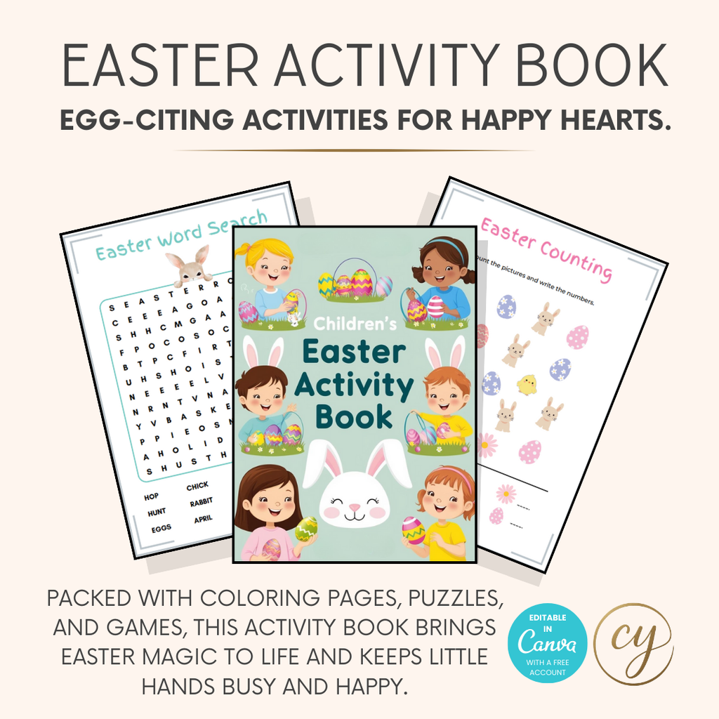 Easter Activity Book for Kids | 50 Pages | Printable