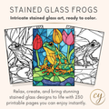 230 Stained Glass Frogs Coloring Pages – Printable PDF & Digital Coloring App Compatible