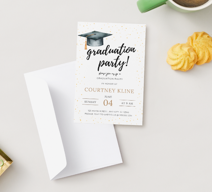 Editable Graduation Party Invitation – Canva Template