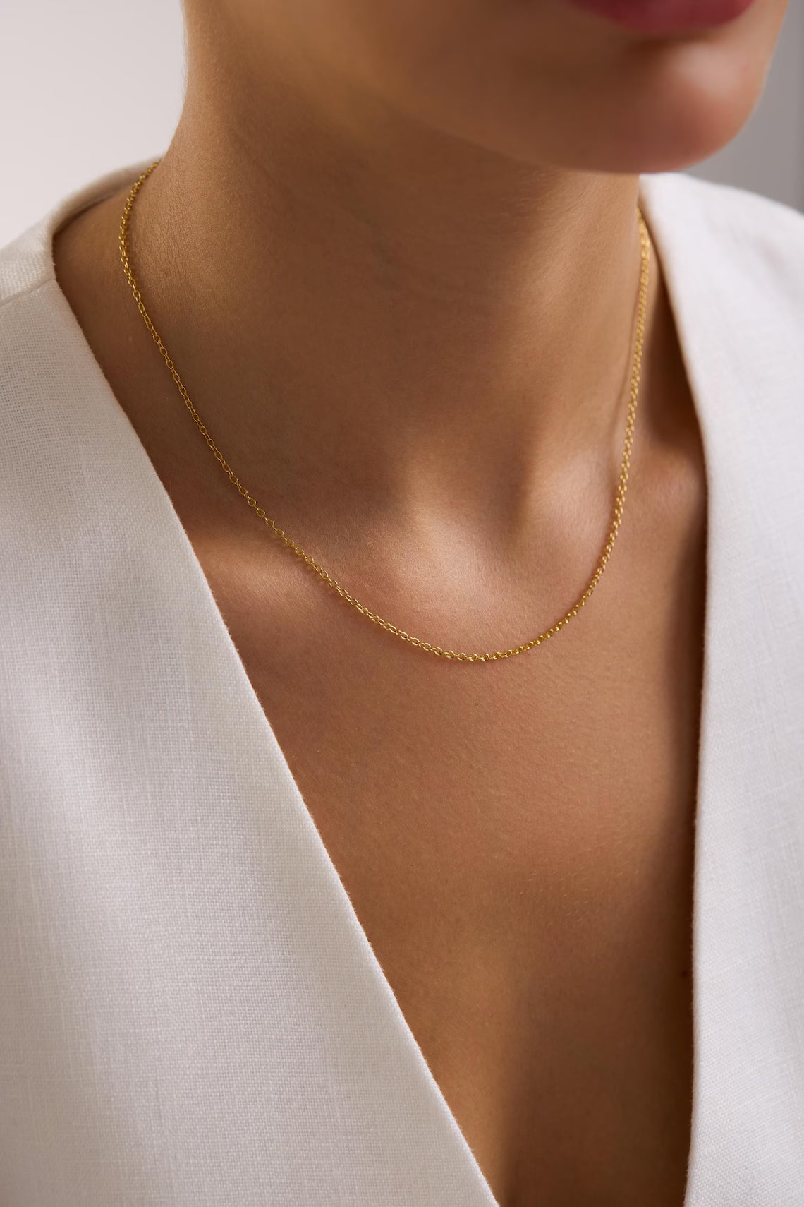 14k Gold Filled Cable Chain Necklace 2.3mm | Lobster Clasp | Custom Length Minimal Everyday Chain