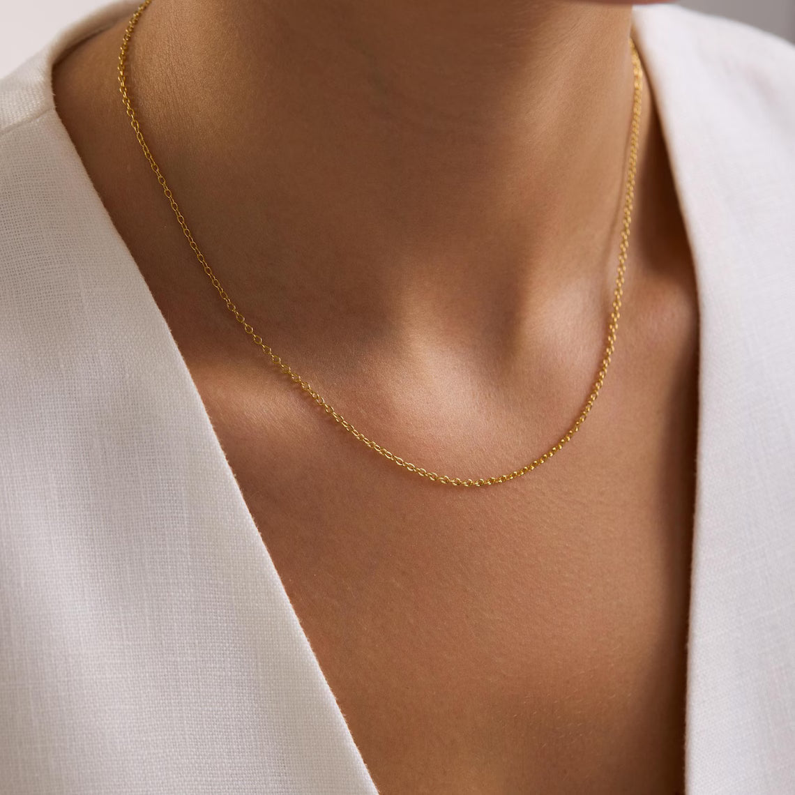 14k Gold Filled Cable Chain Necklace 2.3mm | Lobster Clasp | Custom Length Minimal Everyday Chain