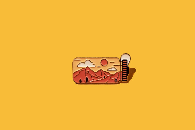 Outdoor Adventure Enamel Pin – Mountain Landscape Pin