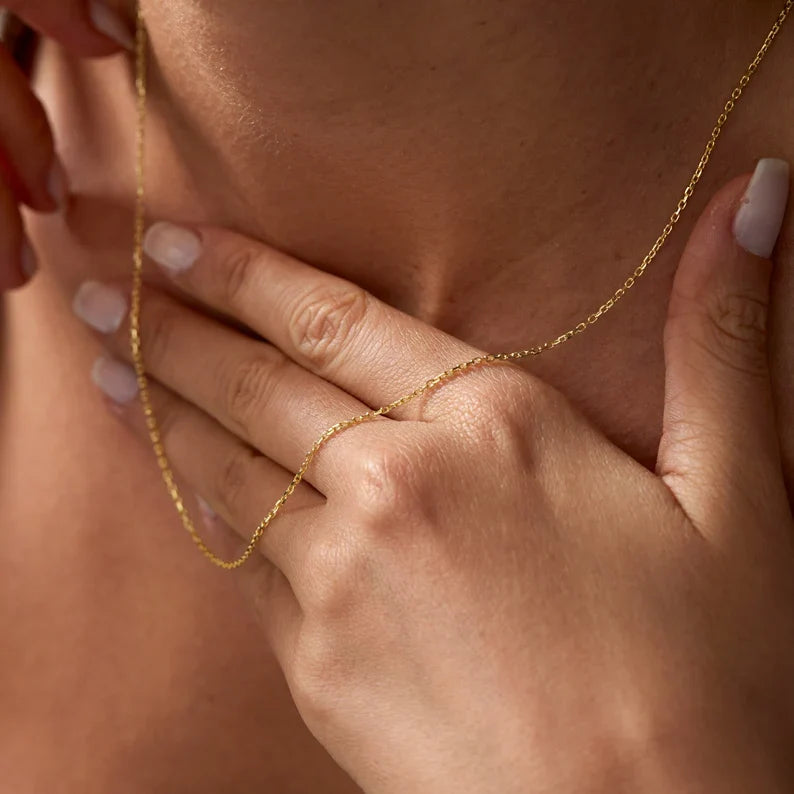14k Gold Filled Cable Chain Necklace 2.3mm | Lobster Clasp | Custom Length Minimal Everyday Chain