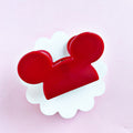 Mouse Head Red SMALL Claw Clip