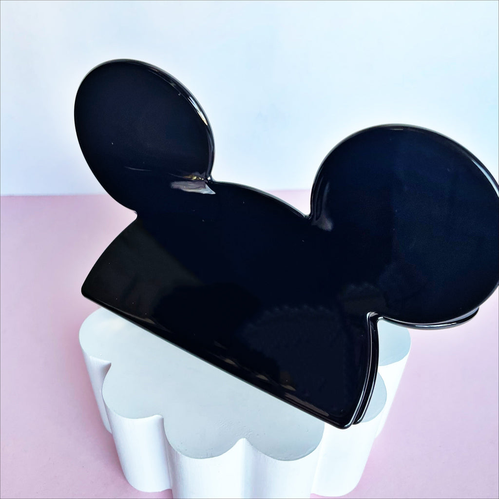 Mouse Head Black LARGE Claw Clip