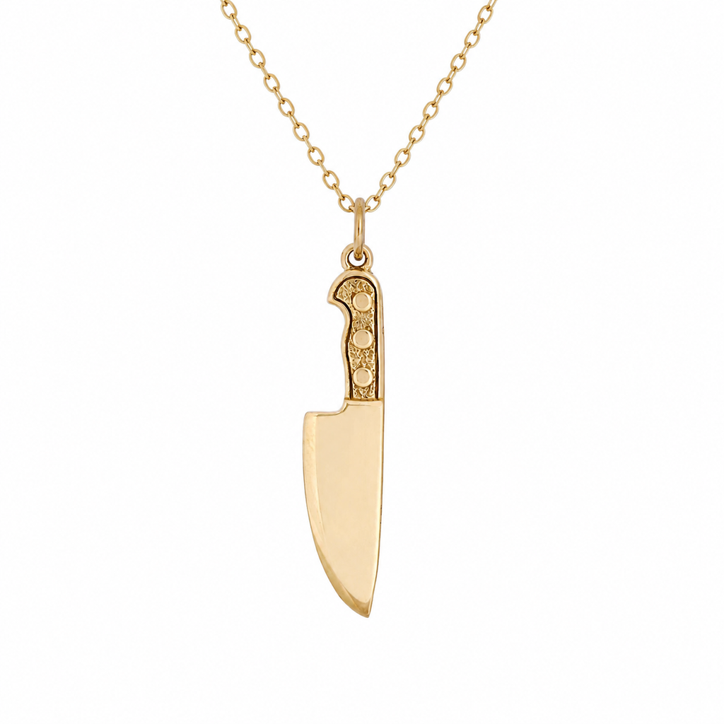Gold Knife Charm Necklace