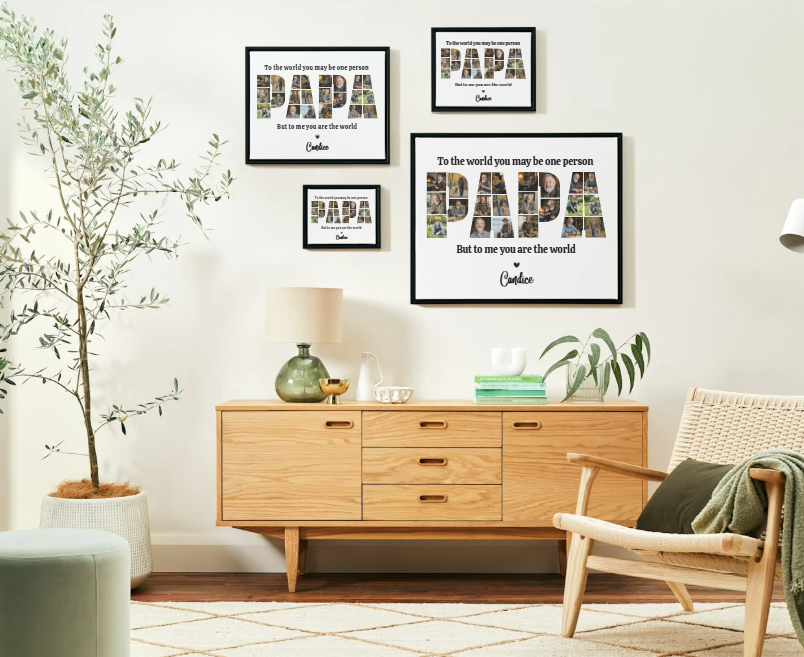 Personalized "PAPA" Photo Collage Printable – Canva Template – Drag & Drop, Instant Download