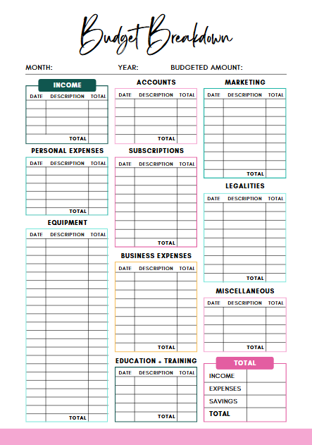 Photography Business Planner | 50+ Page Canva Template