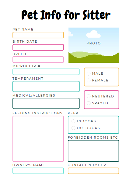 Pet Planner Printable - 38 Page Editable Canva Template