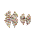 Rainbow Grid Seersucker Elle Bow