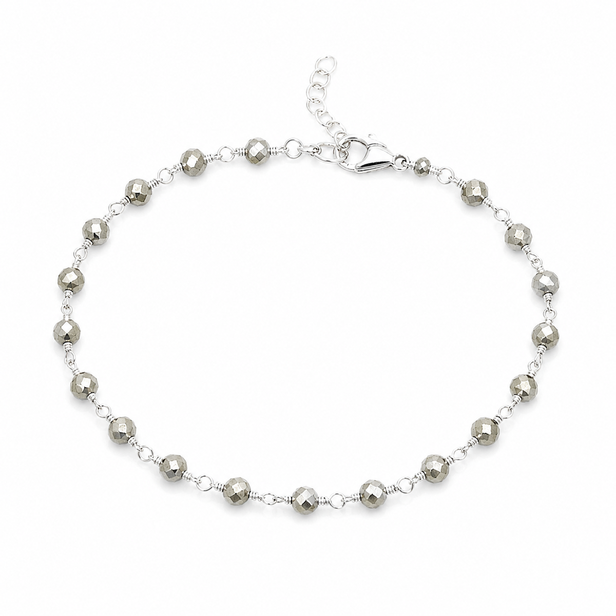 Silver Pyrite Wire Wrapped Bracelet