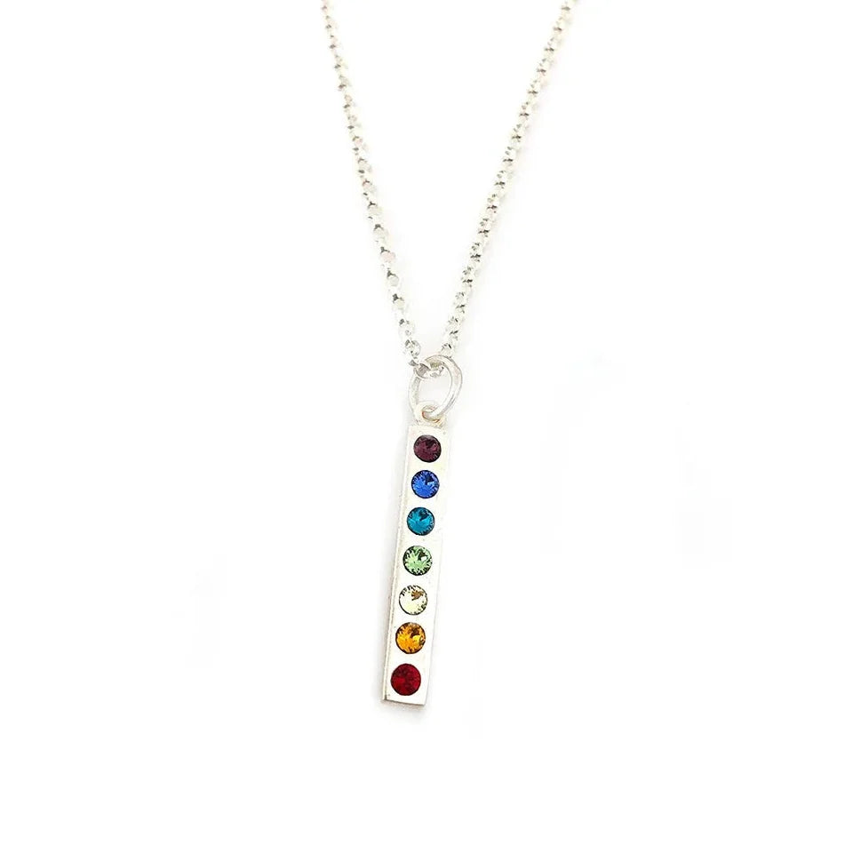Rainbow Pride 925 Sterling Silver Charm Necklace