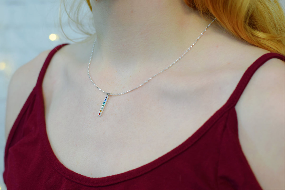Rainbow Pride 925 Sterling Silver Charm Necklace