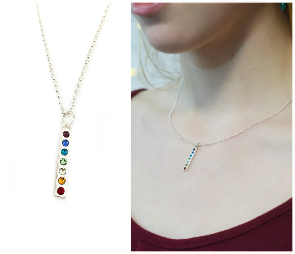 Rainbow Pride 925 Sterling Silver Charm Necklace