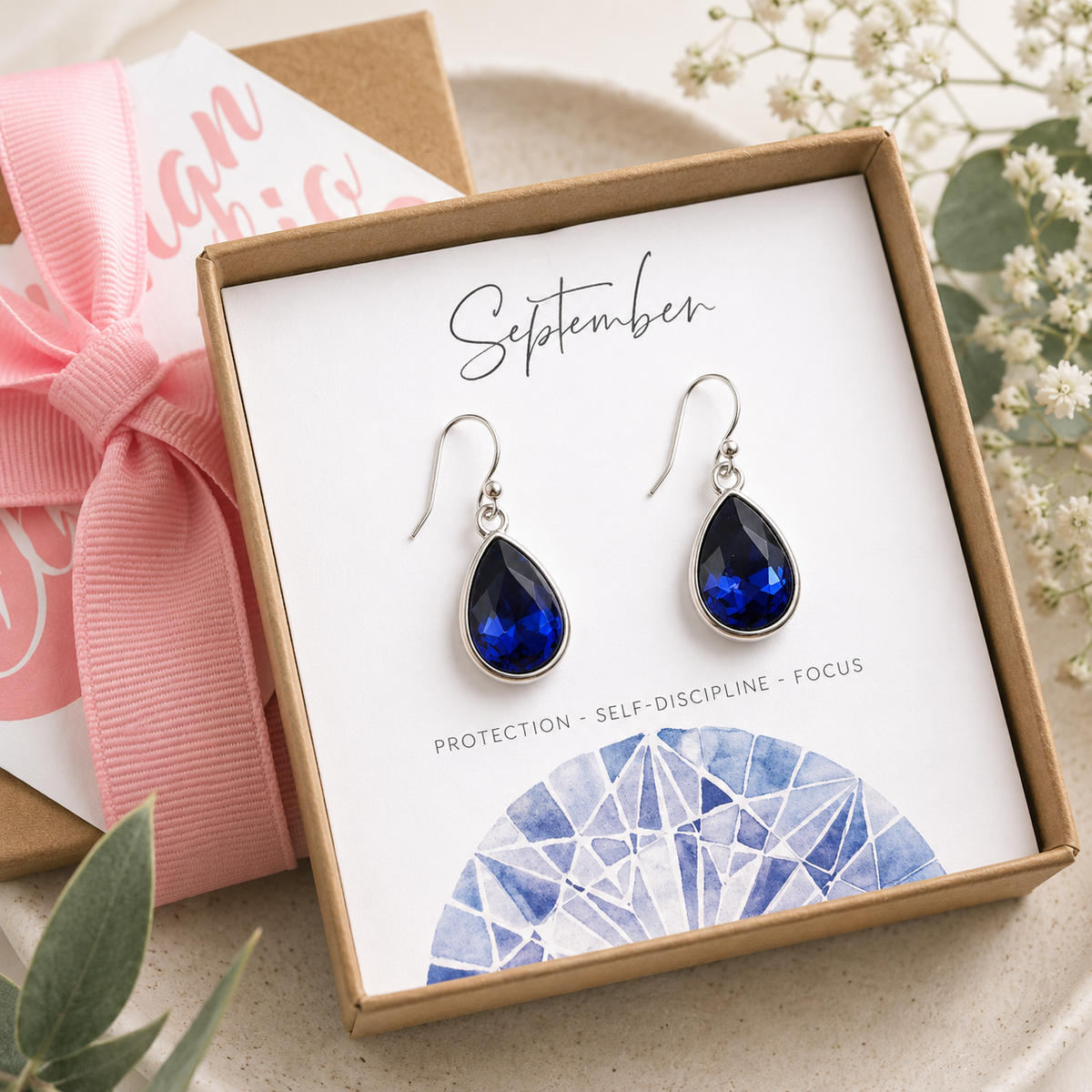 September Birthstone Earrings - Crystal Teardrop Earrings