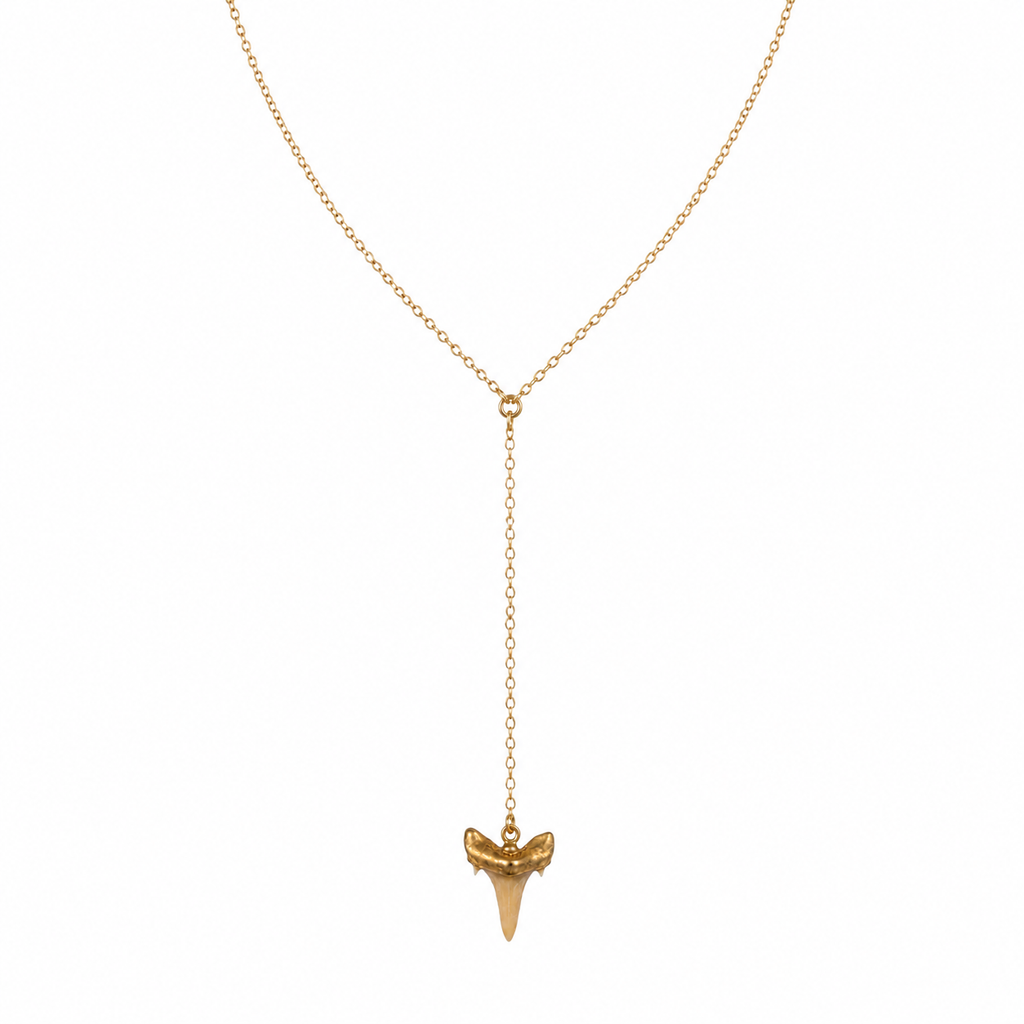Gold Filled Shark Tooth Y Necklace