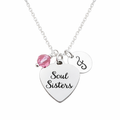 Soul Sisters Necklace – Sterling Silver with Birthstone & Initial Charm