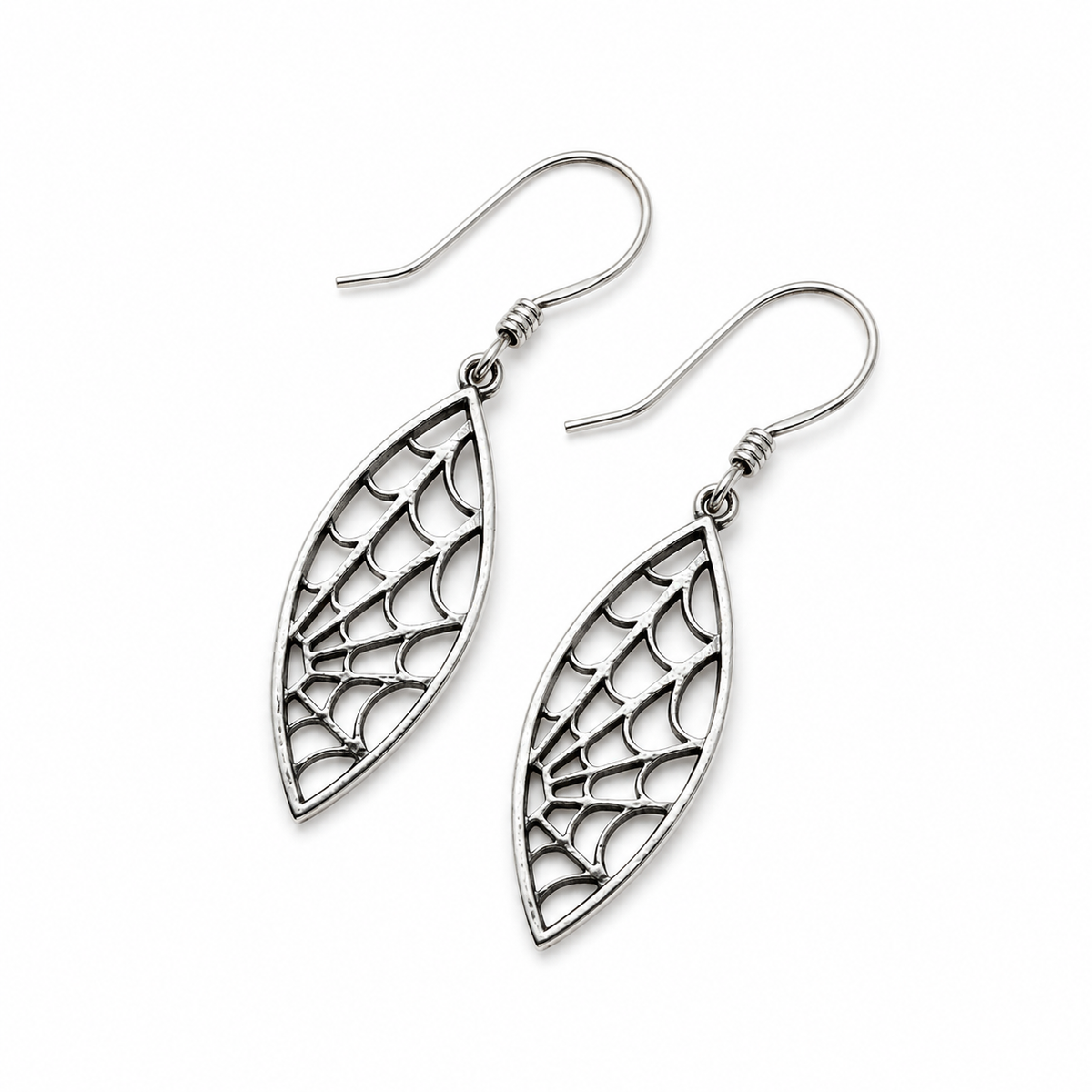 Sterling Silver Spiderweb Earrings