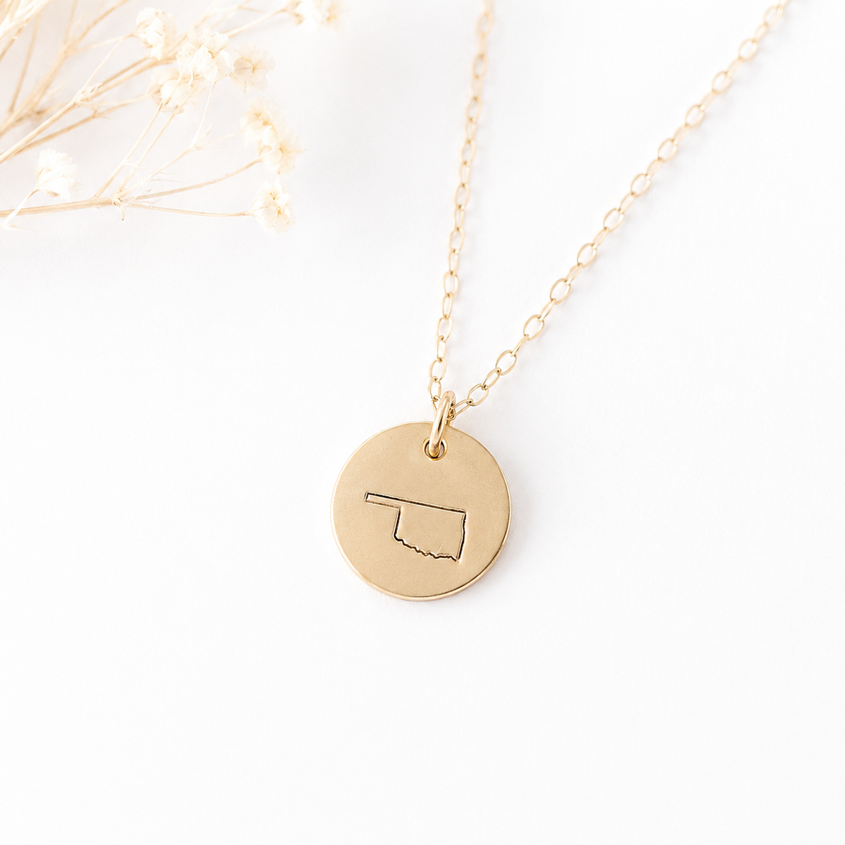 Hand Stamped State Necklace
