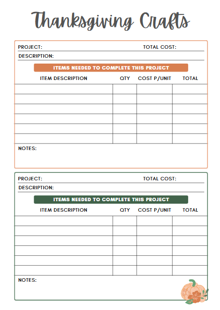 Thanksgiving Planner Printable - 65 Page Canva Template